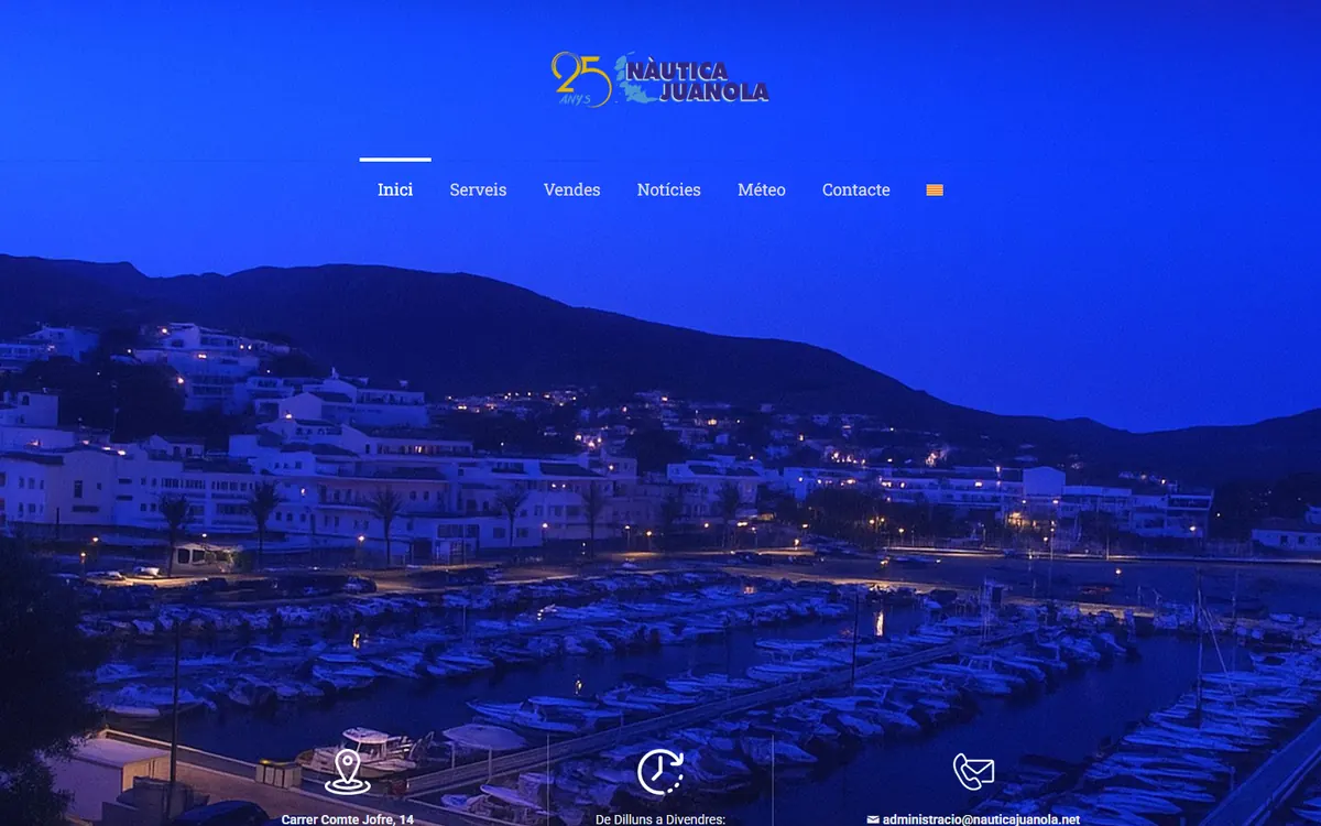 Captura de la web de Nàutica Juanola