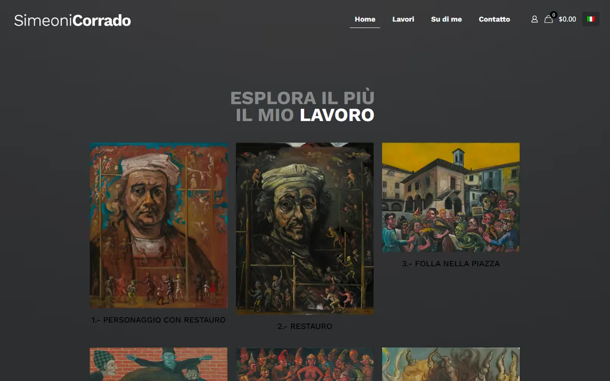 Captura de la web de Simeoni Corrado